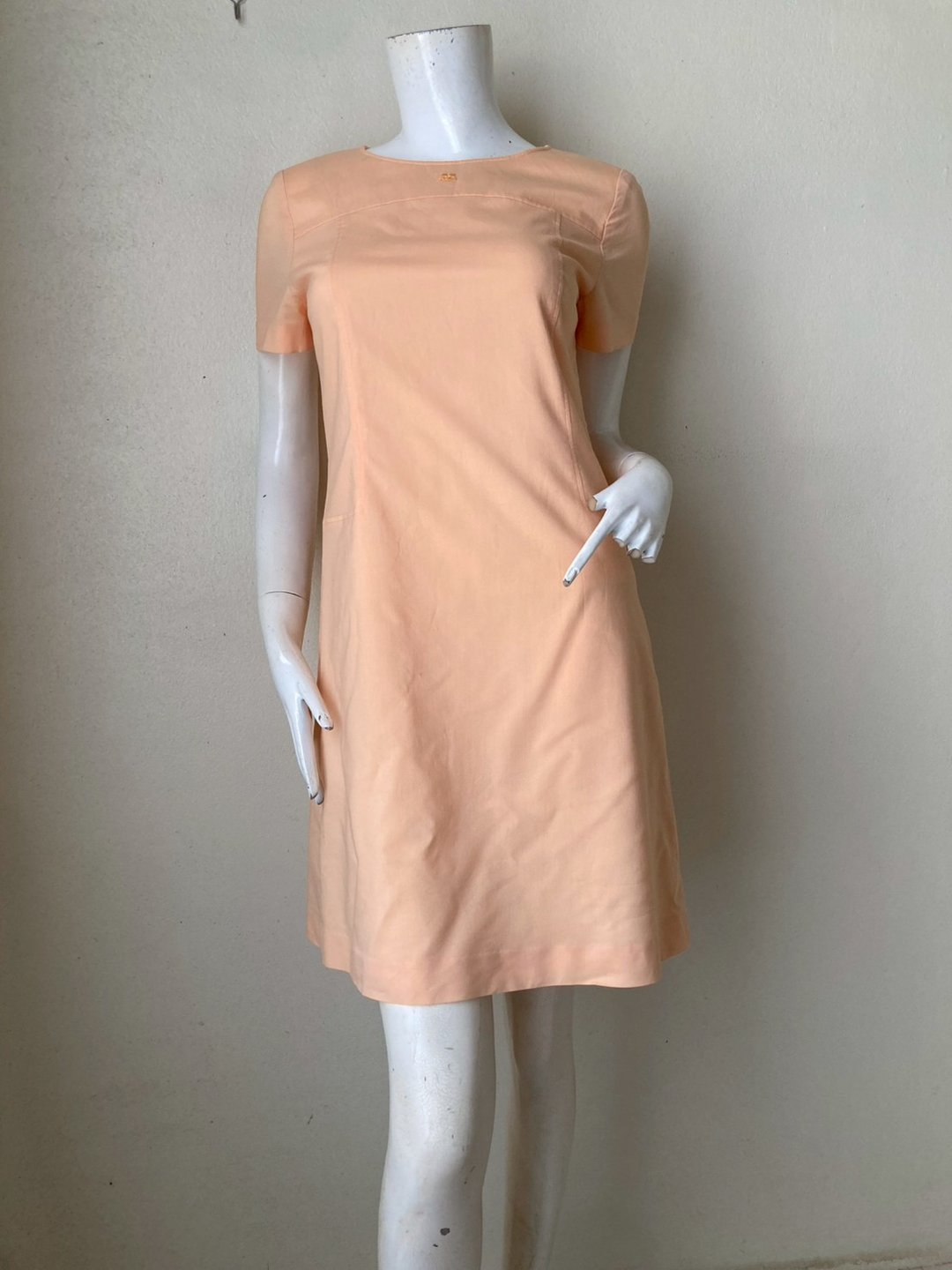 古着 Courreges 棉质迷你洋装 尺寸9 适合S-M - 洋装/连衣裙 - 棉 橘色
