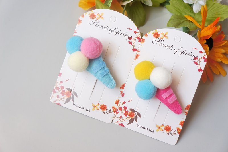 G1-宝宝儿童幼儿婴儿发夹-发夹发束发箍发带 手缝不织布冰淇淋 - 发饰 - 其他材质 多色