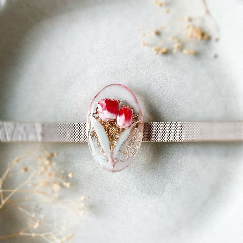 郁金香胸针 推荐春季红色款 - 胸针 - 塑料 红色