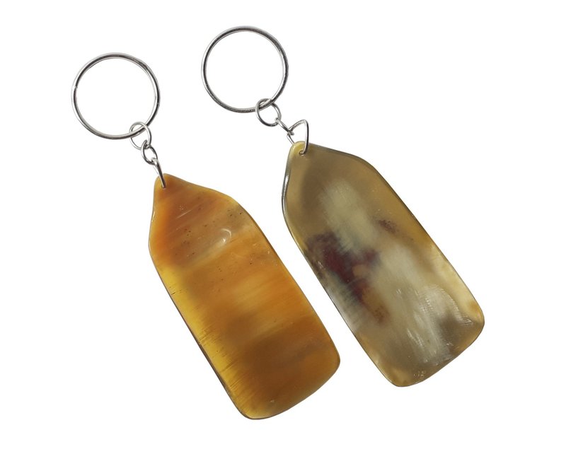 2 Pieces Keychains Shoehorn Handmade 3.4 Inches Pocket Shoe Spoon - 钥匙链/钥匙包 - 环保材料 咖啡色