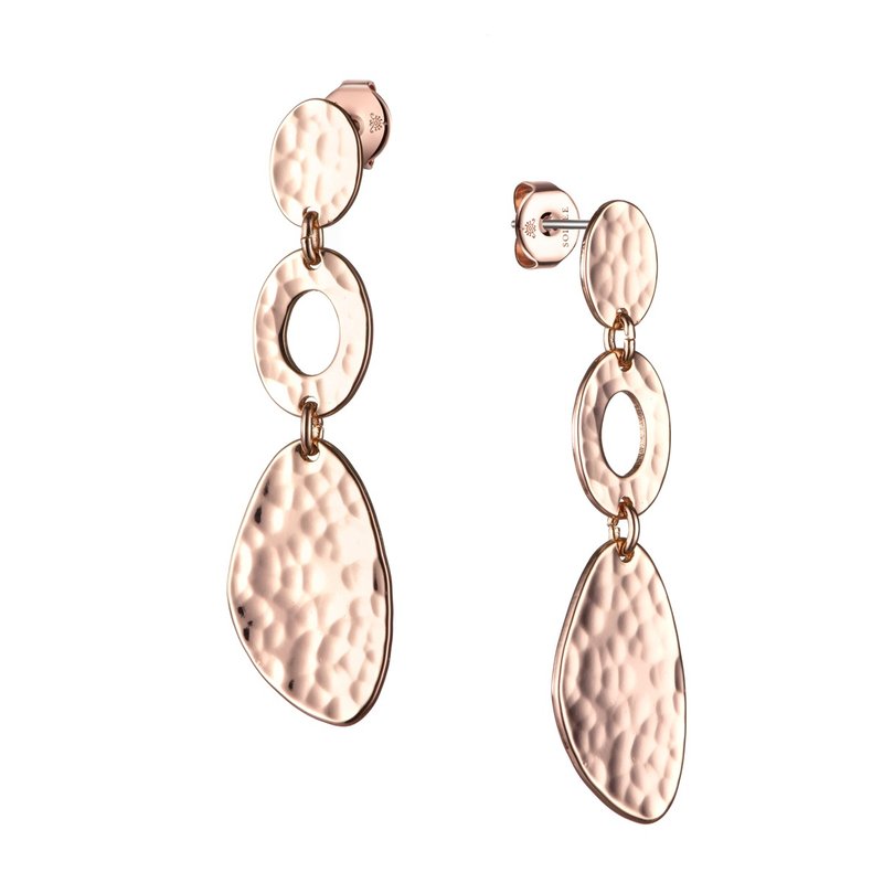 几何圈波光粼粼耳环l 抗敏耳针 - 耳环/耳夹 - 铜/黄铜 金色