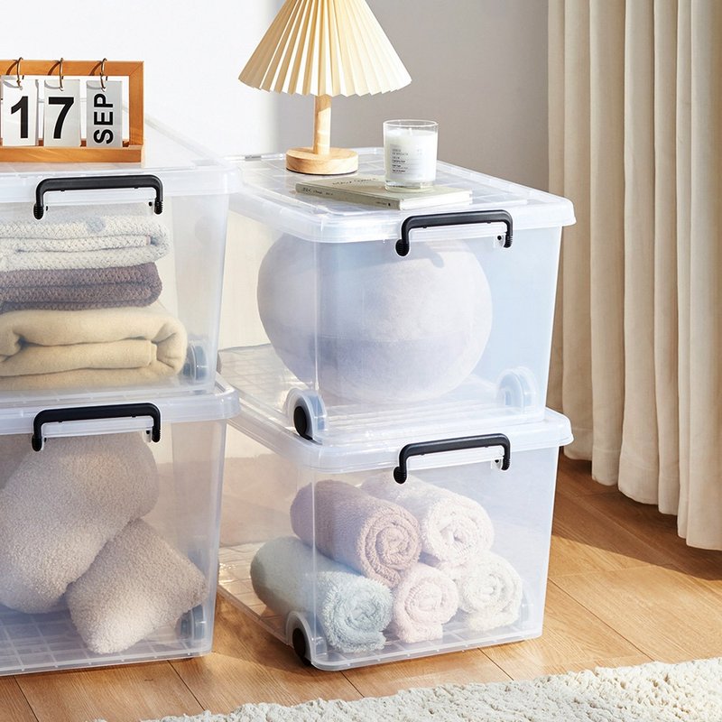 日本天马 ROX系列透明滑轮整理箱-44L-3入 - 收纳用品 - 塑料 透明