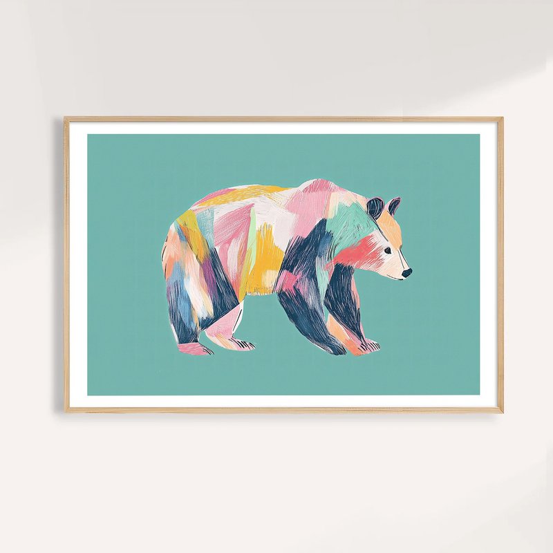 彩笔之森的熊熊 Color Brush Bear / 童话系列动物插画 - 海报/装饰画/版画 - 纸 