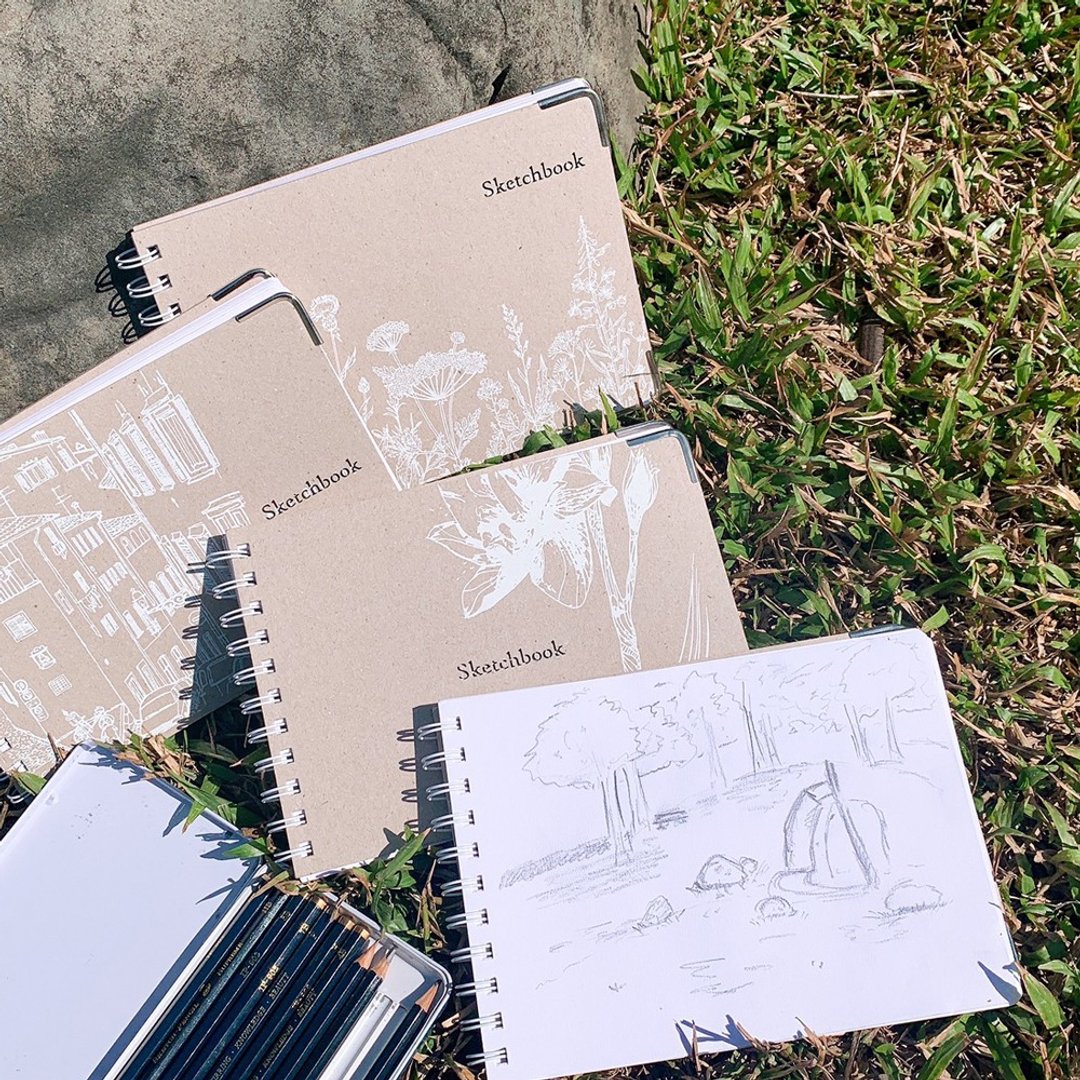 简约线条素描本 A5 共4图 - 笔记本/手帐 - 纸 