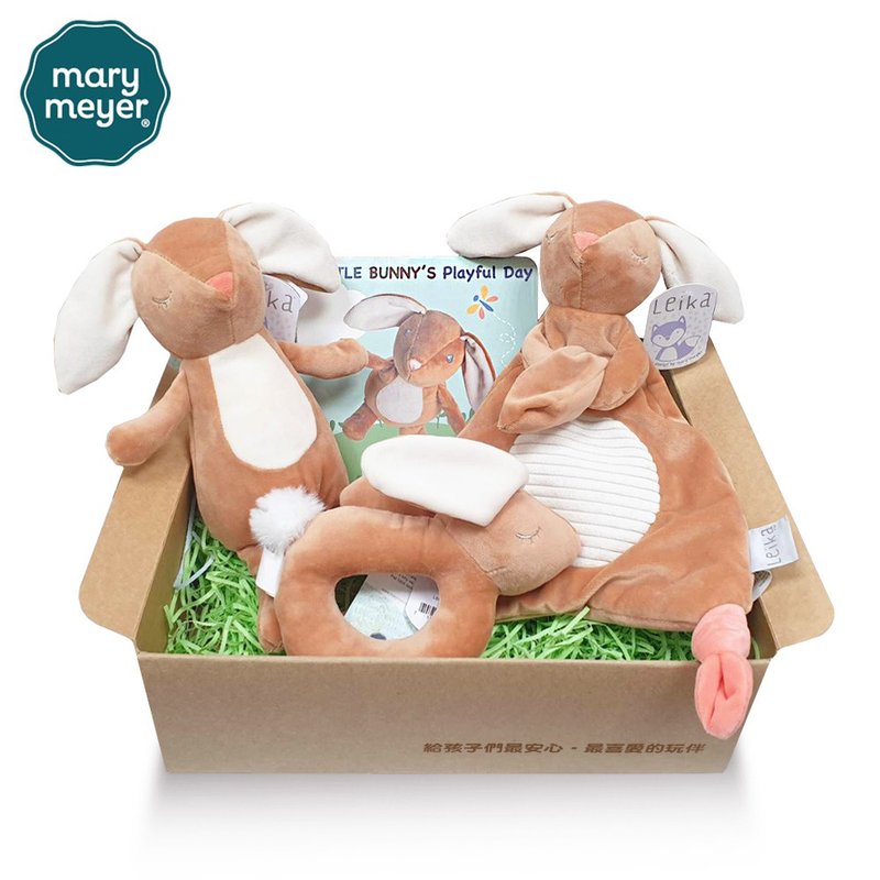 【MaryMeyer】咪兔奢藏礼盒(手摇铃+安抚巾+安抚玩偶+绘本) - 满月礼盒 - 棉．麻 多色