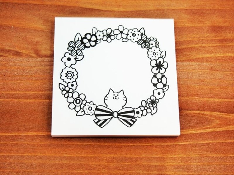 Cat flower note paper - 便条纸/标签贴 - 纸 多色