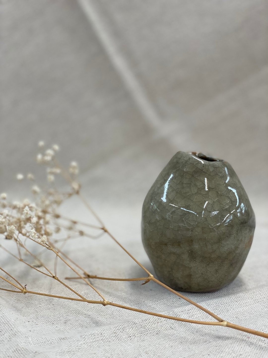 冰裂釉花器 - 花瓶/陶器 - 陶 灰色