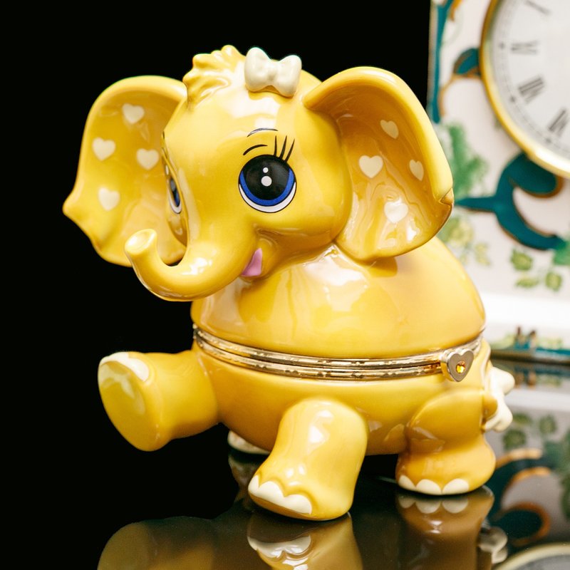 美国Bradford快乐小象2013年陶瓷音乐盒首饰盒音乐铃 4色可选 - 收纳用品 - 瓷 绿色