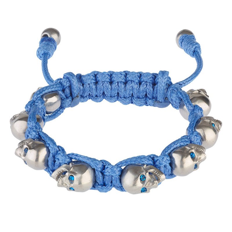 蓝眼银骷髅蓝色手环_M - 手链/手环 - 其他材质 蓝色