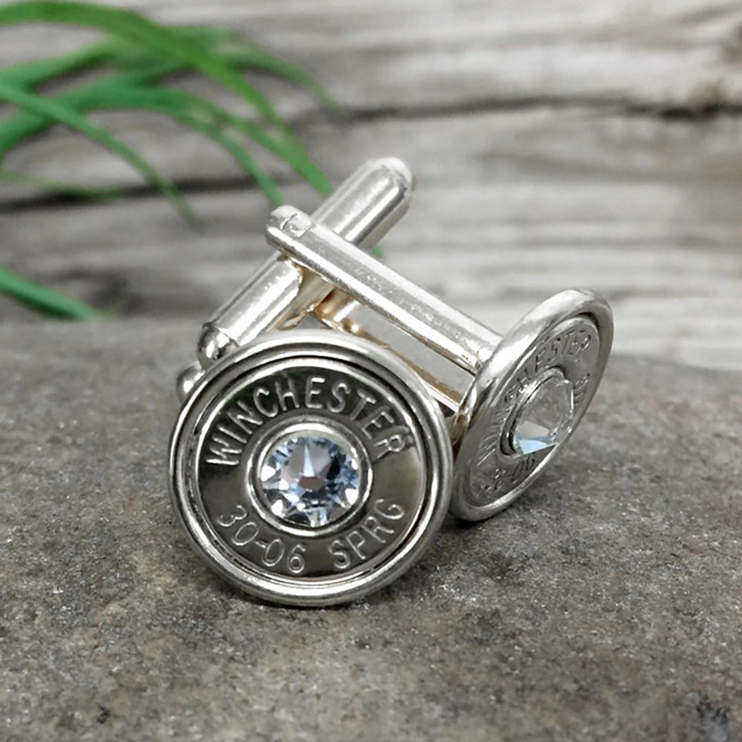 Bullet Designs 春田步枪子弹 水钻袖扣 / 金属造型衬衫西装袖扣 - 袖扣 - 其他金属 