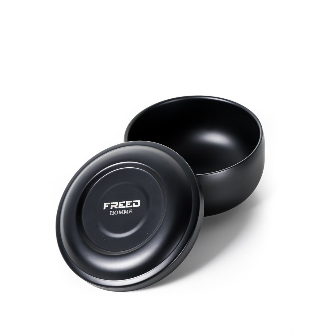 【FREED】翻盖式旗舰款刮胡理容碗 雾面黑 定制化刻字 父亲节礼物 - 男性清洁护肤品 - 其他金属 黑色