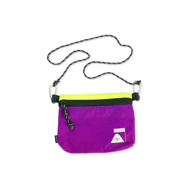 日本限定 POLER STUFFABLE POUCH  2023新版轻便袋收纳包 萤光.紫 - 侧背包/斜挎包 - 尼龙 多色