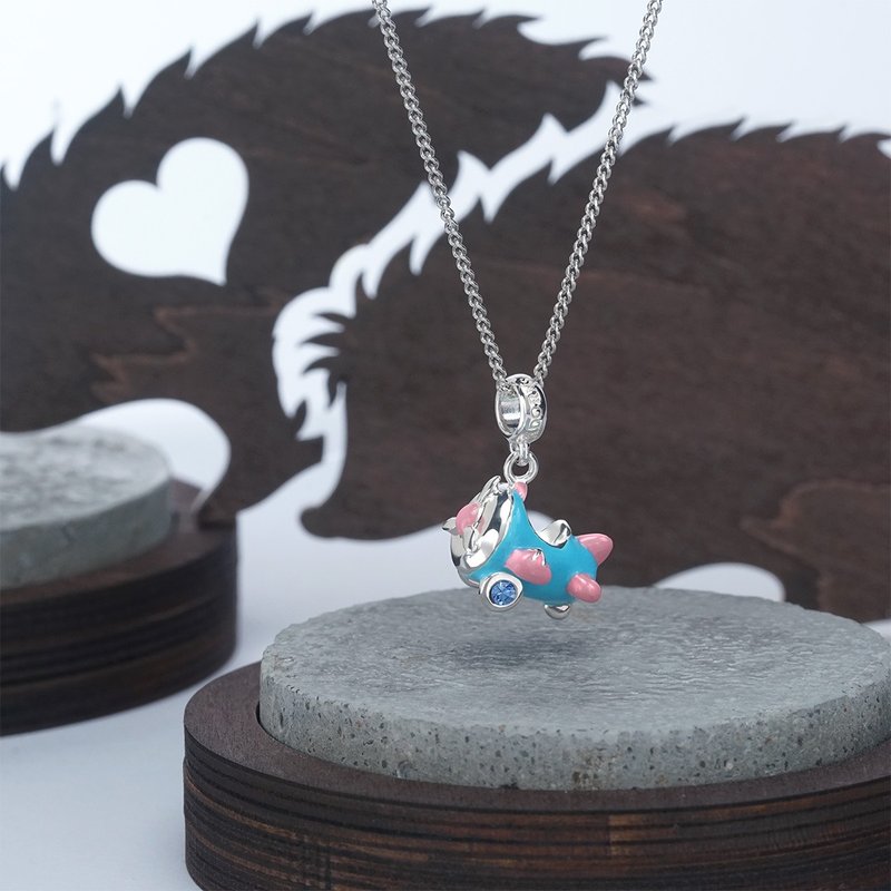 lian crystal rhinestone x Adorns 925纯银吊咀系列 - 飞机吊咀 - 吊饰 - 纯银 蓝色