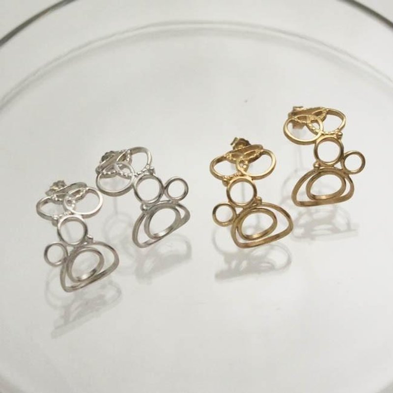 dots Hoop earrings [FP065 / FP233] - 耳环/耳夹 - 其他金属 金色