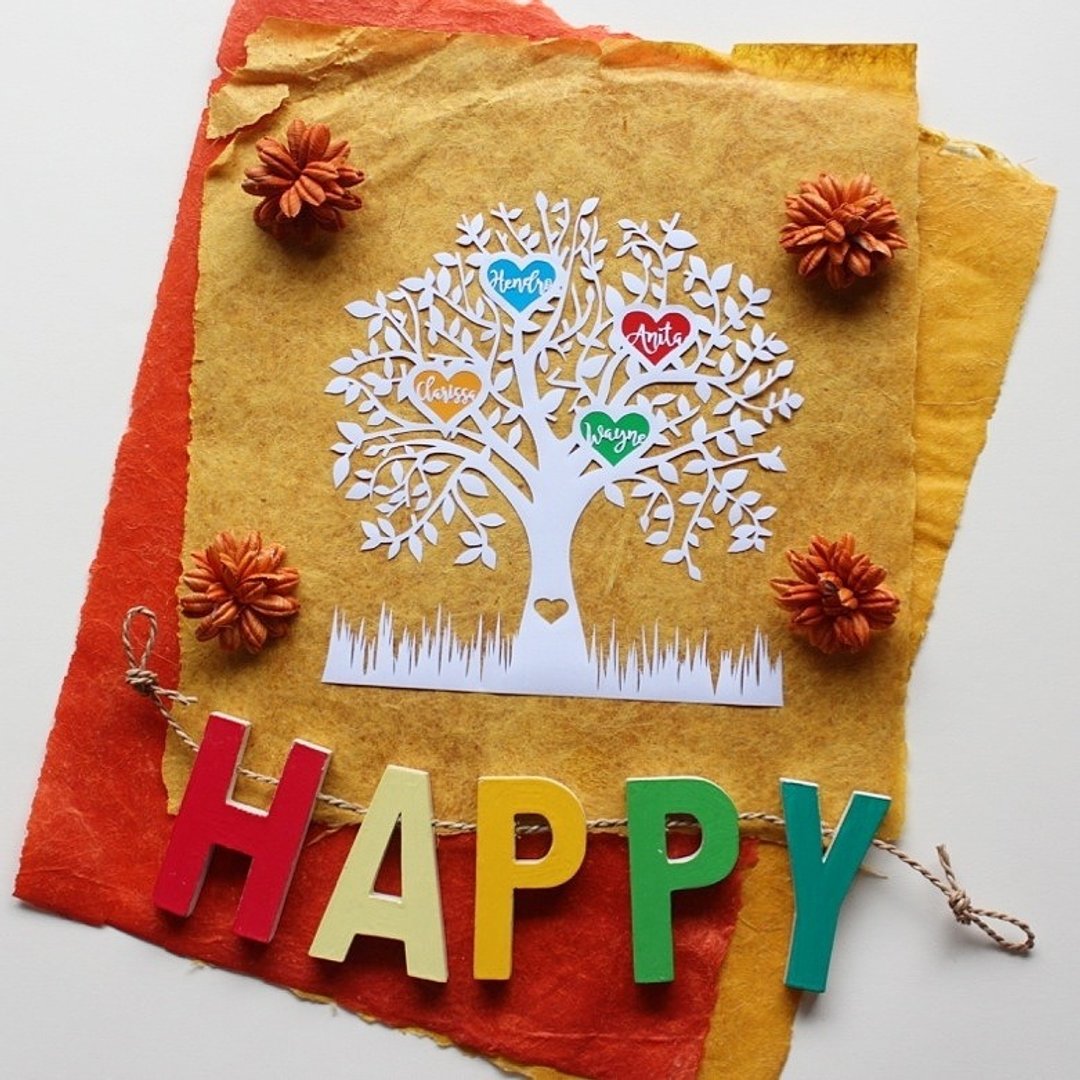Custom FAMILY TREE Handmade Paper Cutting - 摆饰 - 纸 多色