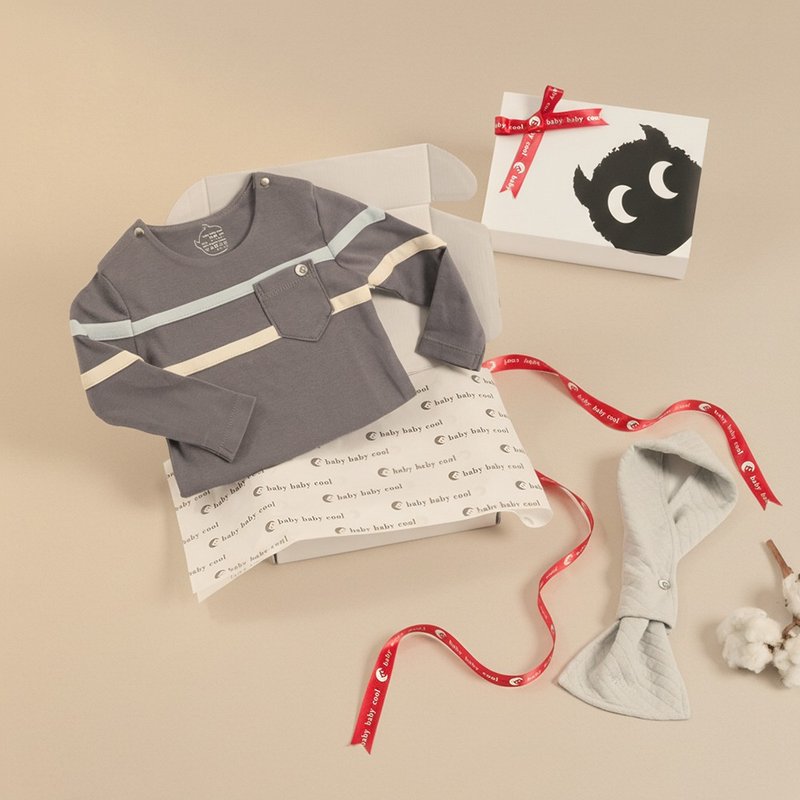定制化姓名弥月礼 新生儿礼物 拿破仑包屁衣 日本有机棉 bbc童装 - 包屁衣/连体衣 - 棉．麻 灰色