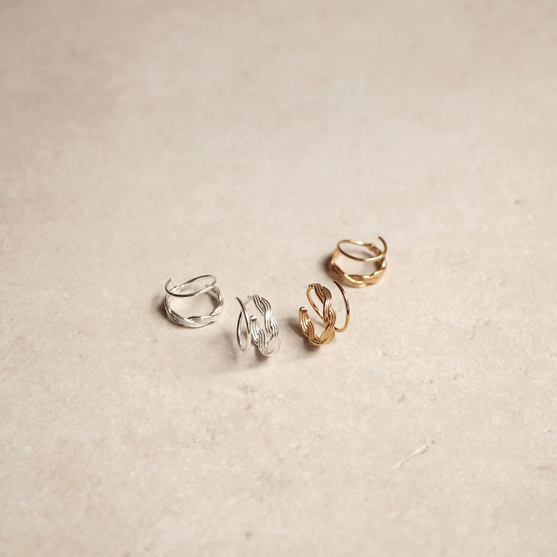 双重视觉软圈耳环 - 耳环/耳夹 - 铜/黄铜 多色