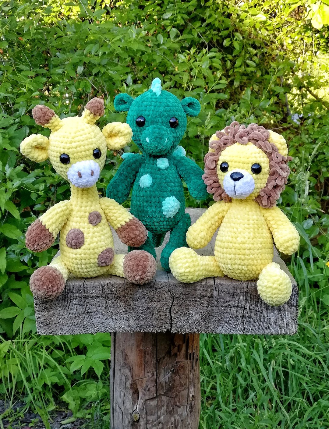 Crochet amigurumi plush toys patterns : giraffe, dragon, lion - 编织/刺绣/羊毛毡/裁缝 - 绣线 多色