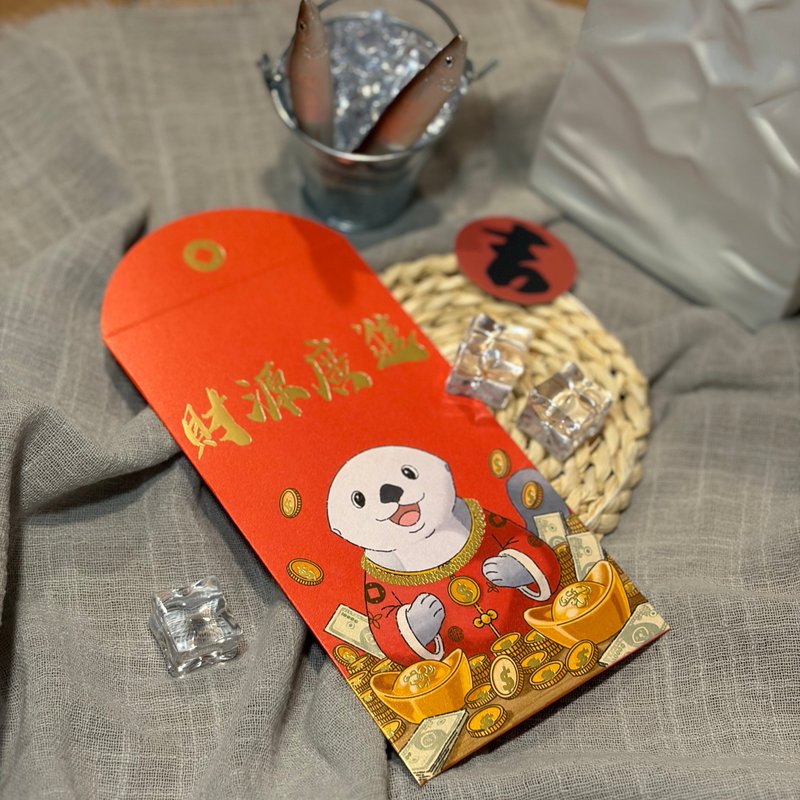 财源广进彩绘烫金红包袋 - 同款 6 入/组 赠送金属书签 新年红包袋 - 红包/春联 - 纸 红色