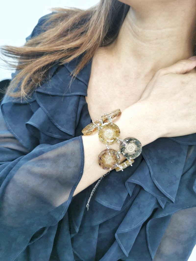 七脉轮花精手链 Seven Chakras Hz Floral Bracelet - 手链/手环 - 植物．花 透明