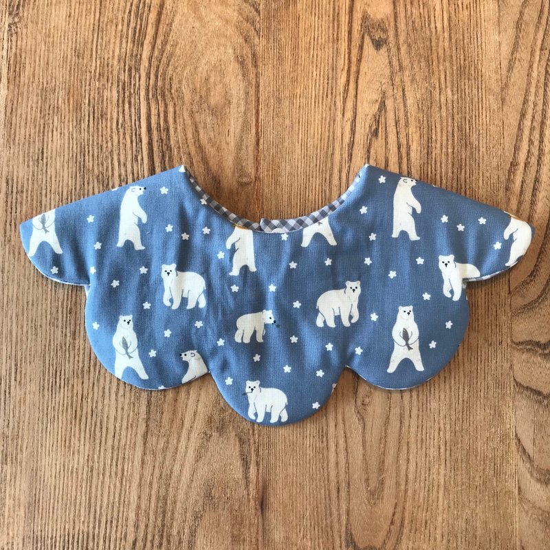 baby  bib - 围嘴/口水巾 - 棉．麻 蓝色