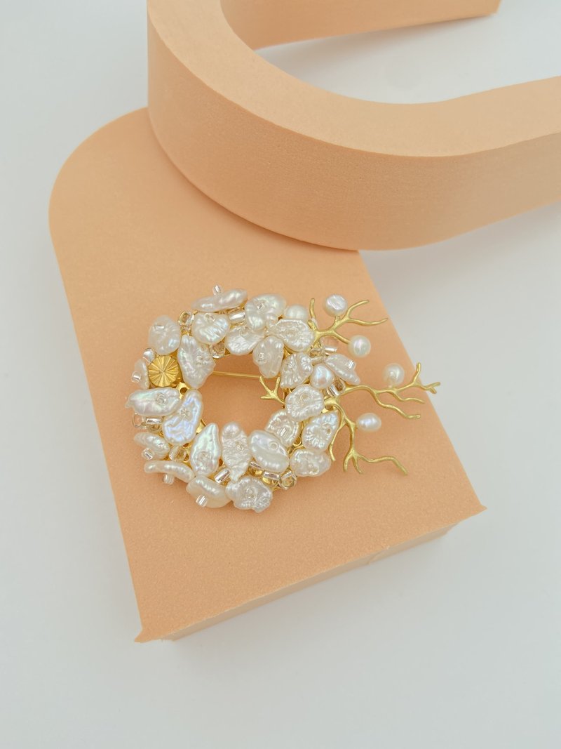 【母亲节礼盒】和风淡水珍珠胸针 清雅胸针 日本风格胸针 - 胸针 - 珍珠 蓝色