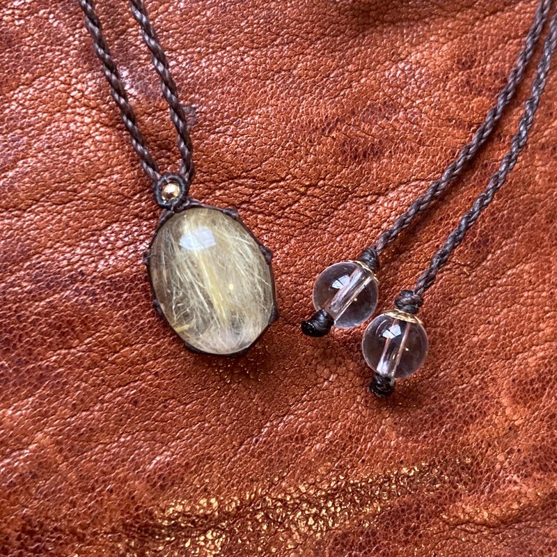 -Bare skin- 发晶编织项链 - 项链 - 宝石 金色