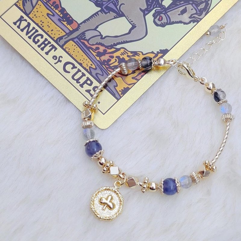 扑克牌士兵梅花 - 手链/手环 - 水晶 金色