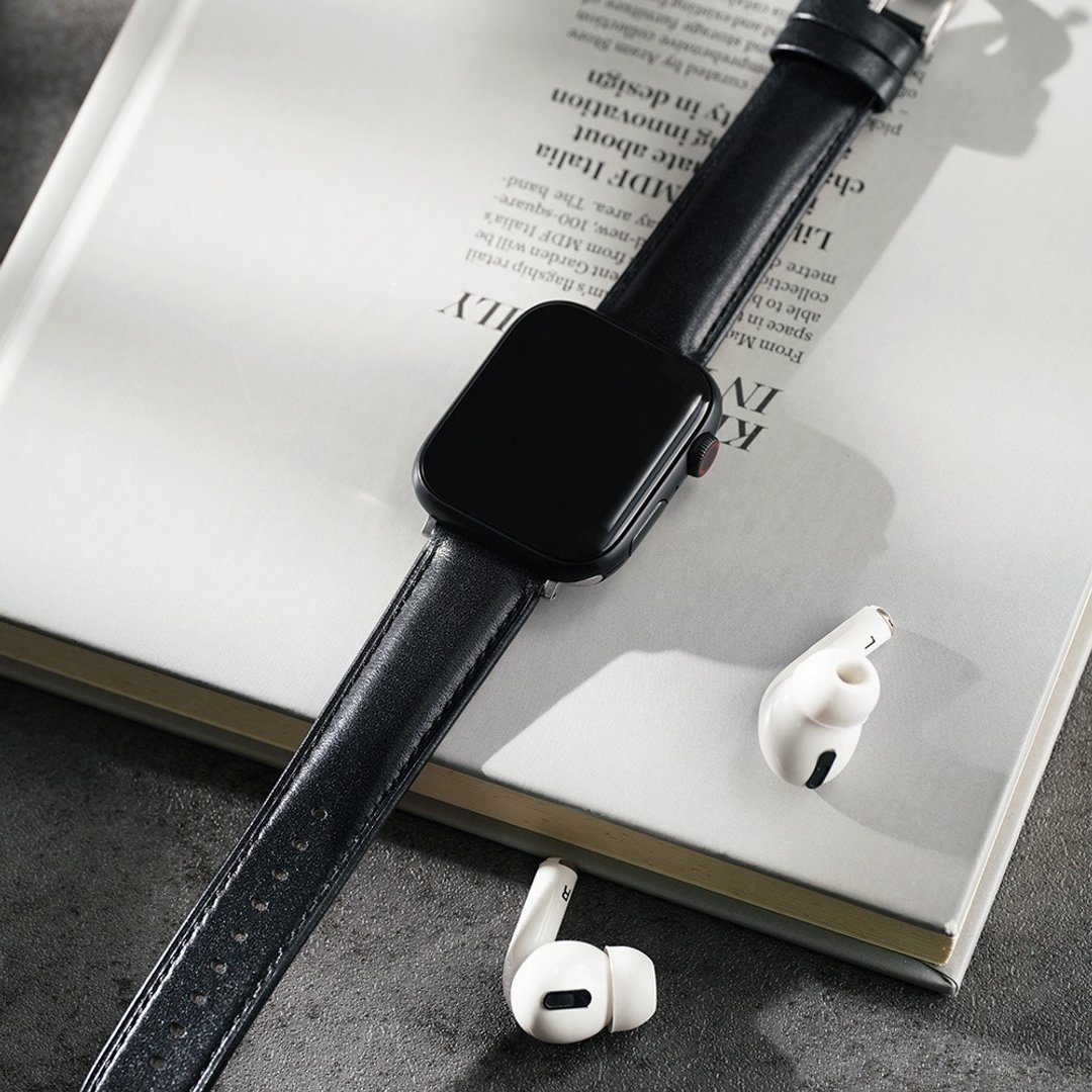 Apple Watch -【渡鸭黑】同色车线真皮苹果表带 - 表带 - 真皮 