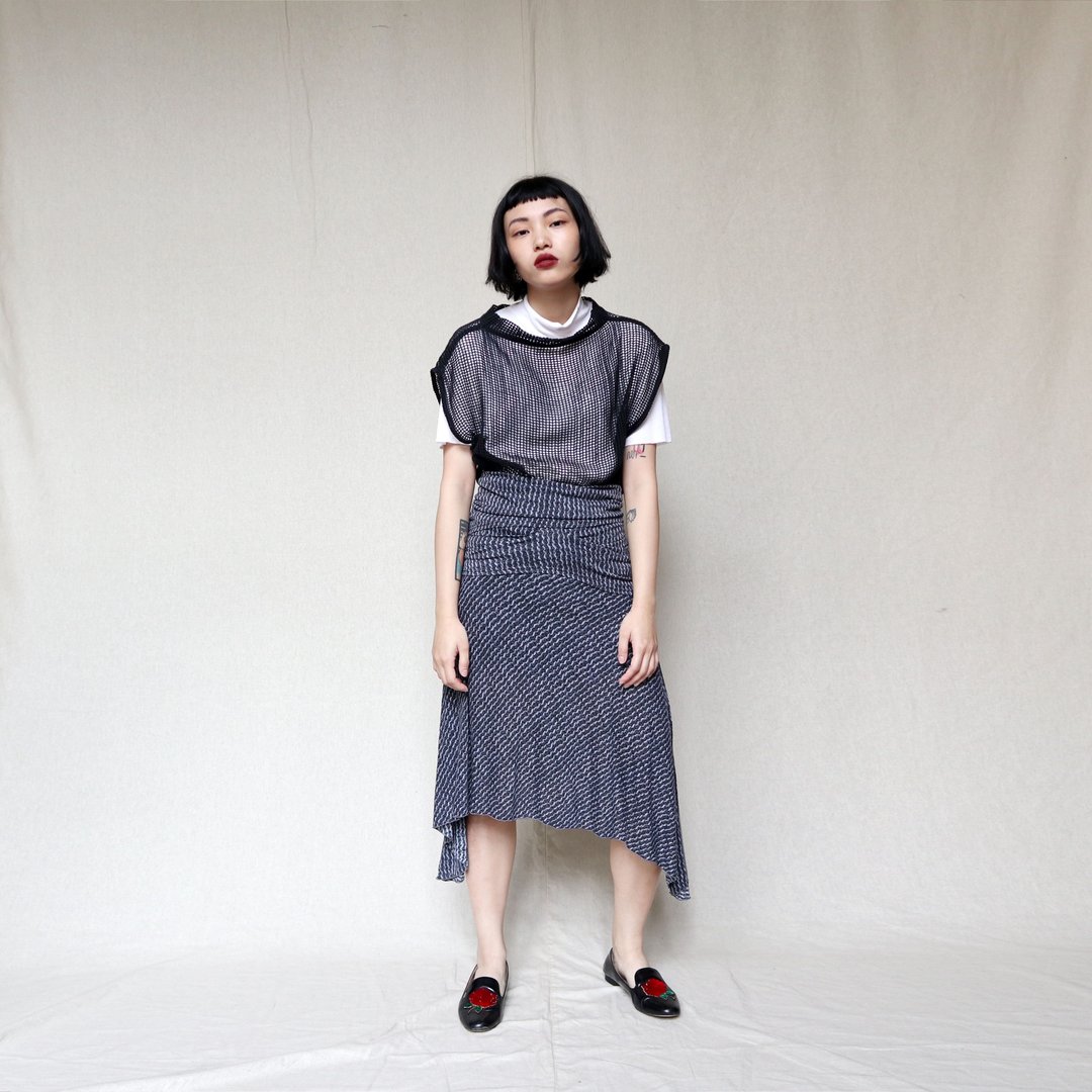 南瓜Vintage。古着 意大利制 Hussein Chalayan 解构 两穿 裙子 - 裙子 - 尼龙 