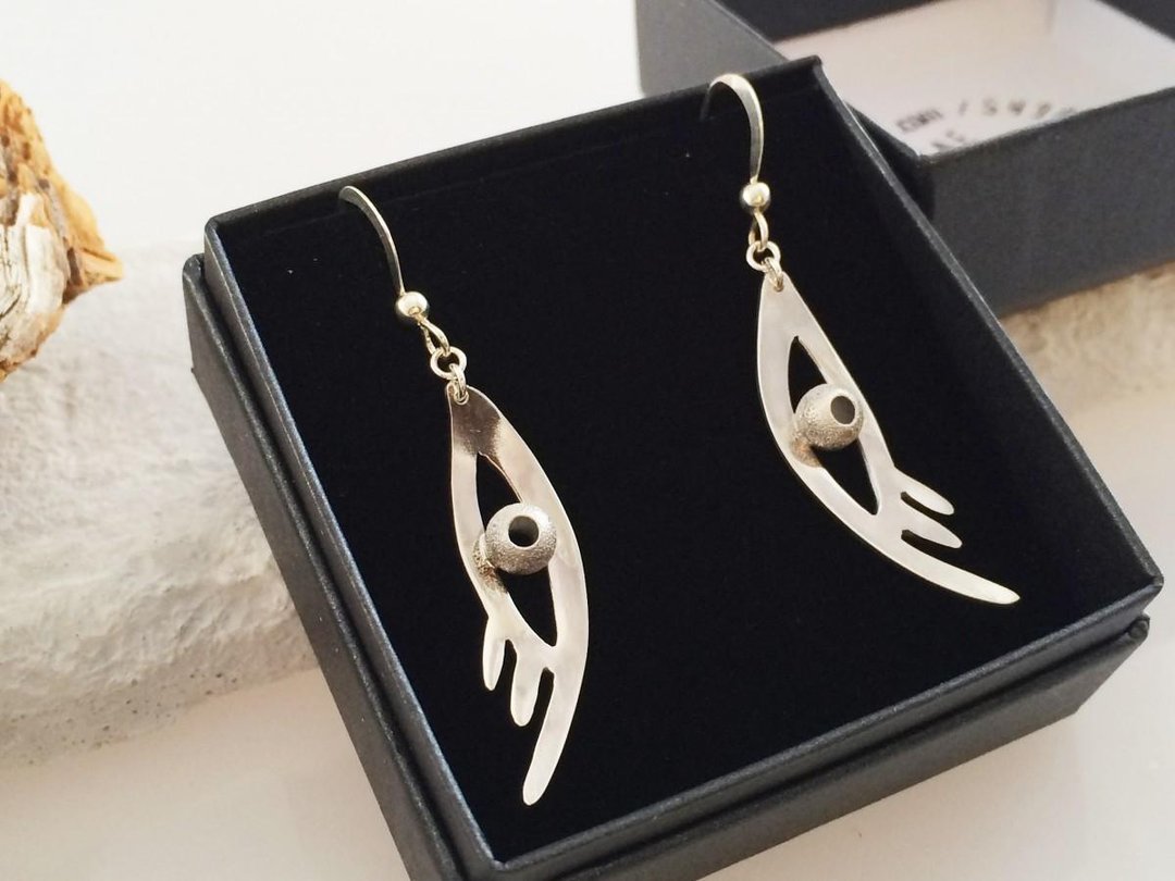 Evil Eye ◆ Evil eye protection SV earrings / Clip-On - 耳环/耳夹 - 其他金属 