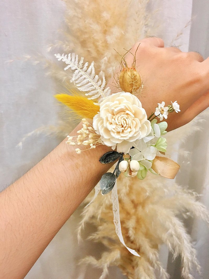 干燥手腕花【若子的手花】手腕花 干燥手花 伴娘手腕花 - 胸花/手腕花 - 植物．花 