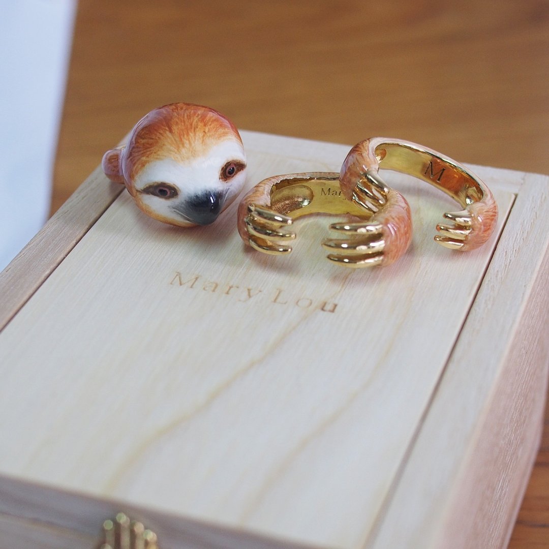 3-Piece Sloth Rings , BROWN - 戒指 - 其他金属 灰色