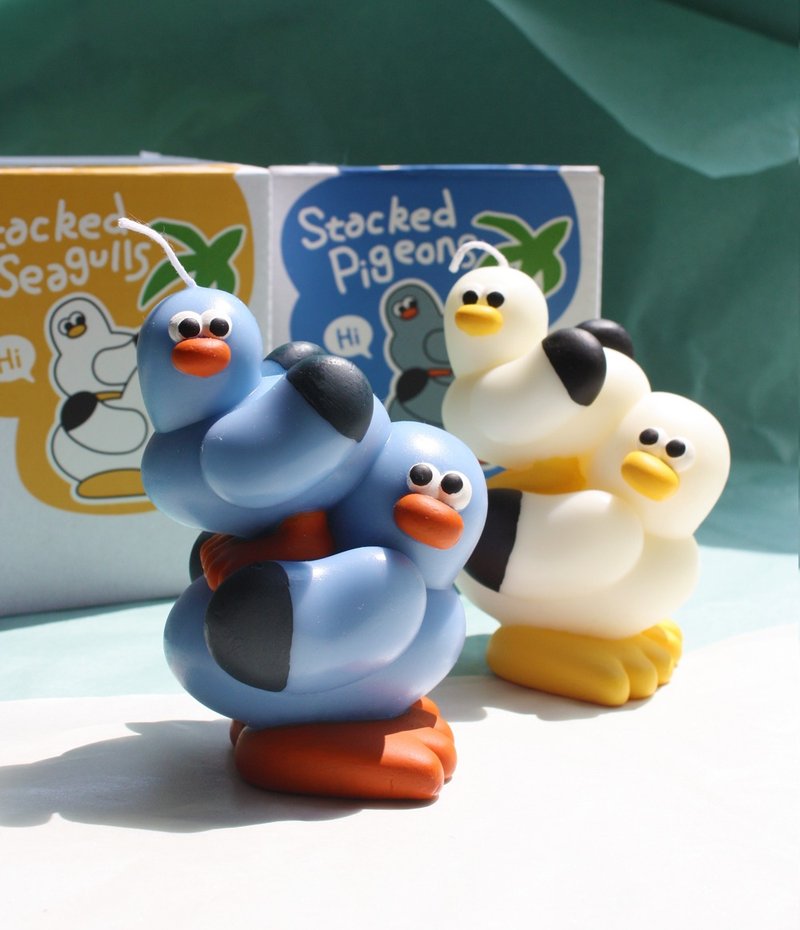 鸽鸽叠叠乐香薰蜡烛 - 蜡烛/烛台 - 蜡 白色