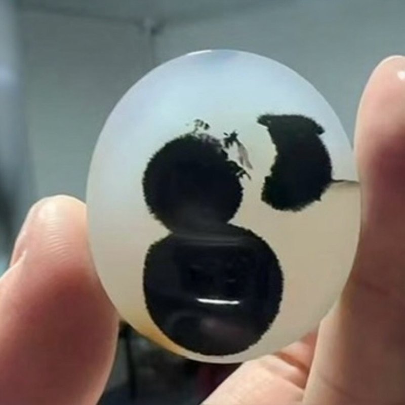 马达加斯加天然玉髓吊坠设计款 - 项链 - 玉石 白色