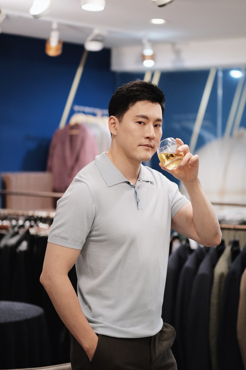 水蓝100支纱纯棉针织Polo衫 - 男装上衣/T 恤 - 棉．麻 蓝色