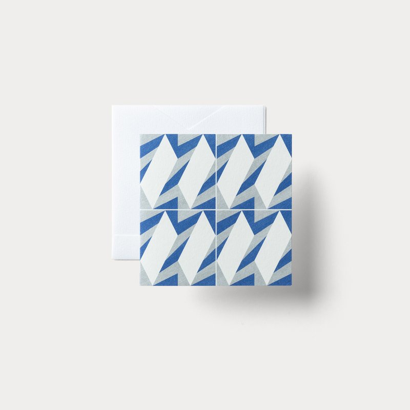 双折留言卡 磁砖系列：09 - 卡片/明信片 - 纸 蓝色