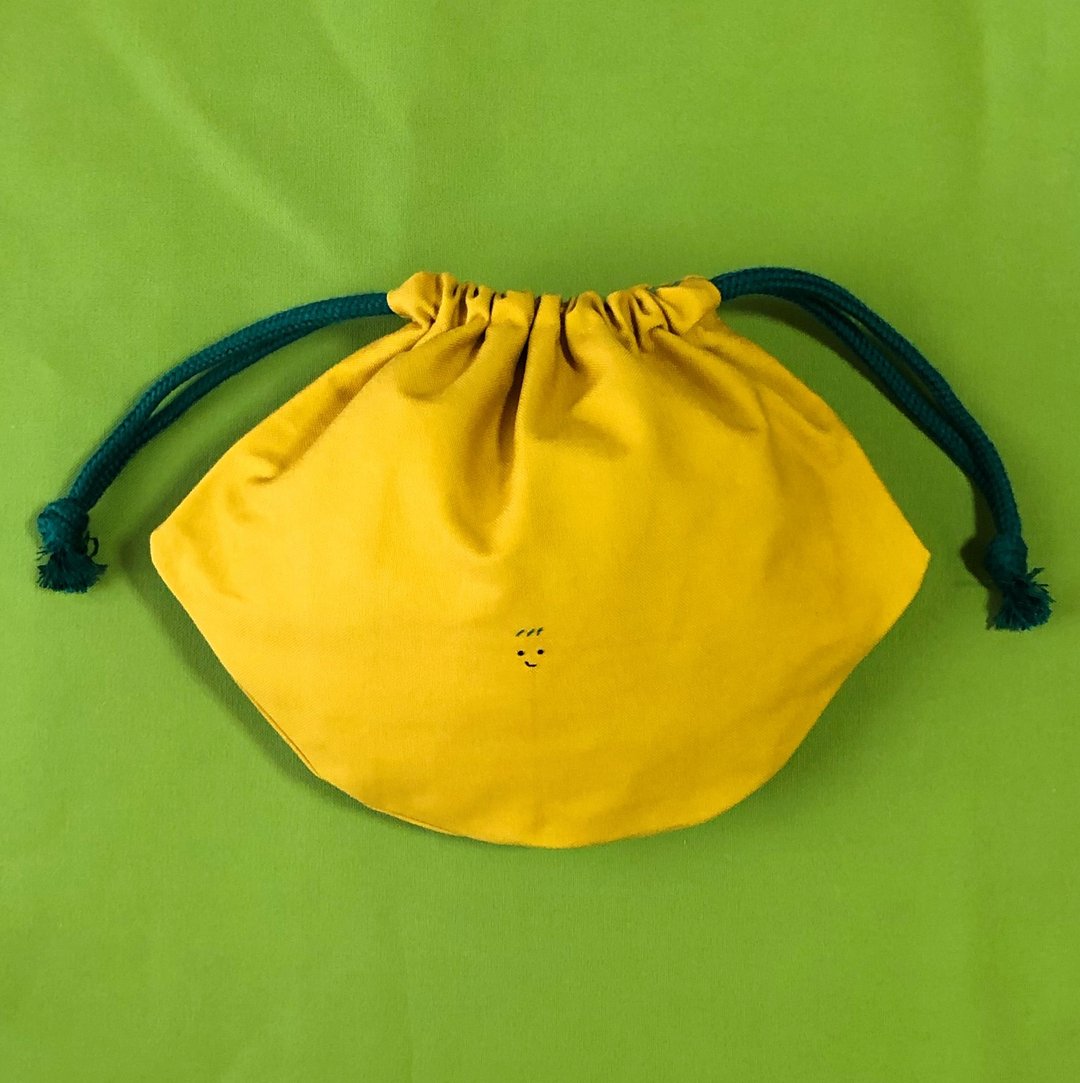 Lemon-kun purse - 化妆包/杂物包 - 棉 黄色