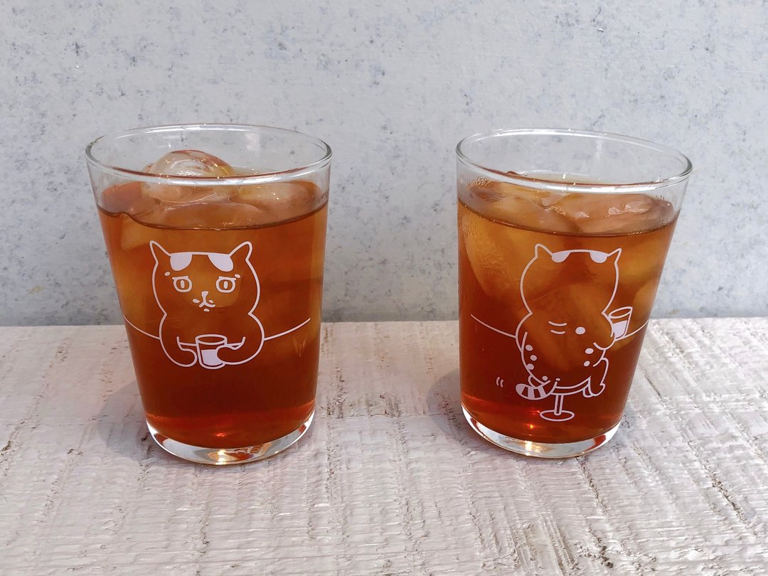 阿喵咖啡店玻璃杯/组 - 玻璃杯 - 玻璃 透明