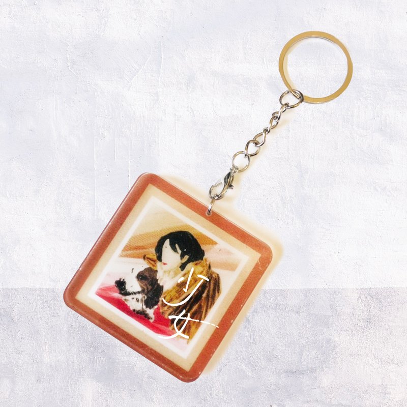 定制化似颜绘 |  暖暖手写字 I  插画压克力造型钥匙圈 - 钥匙链/钥匙包 - 其他材质 