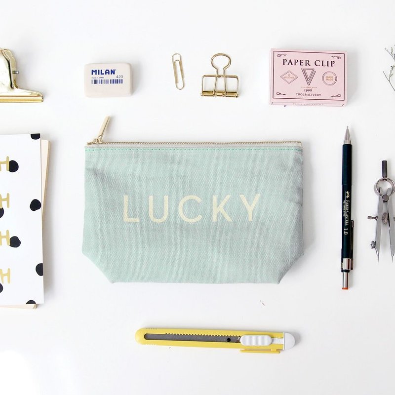 Dessin x GMZ-好运字母收纳万用包-薄荷浅绿,GMZ02698 - 化妆包/杂物包 - 其他材质 绿色