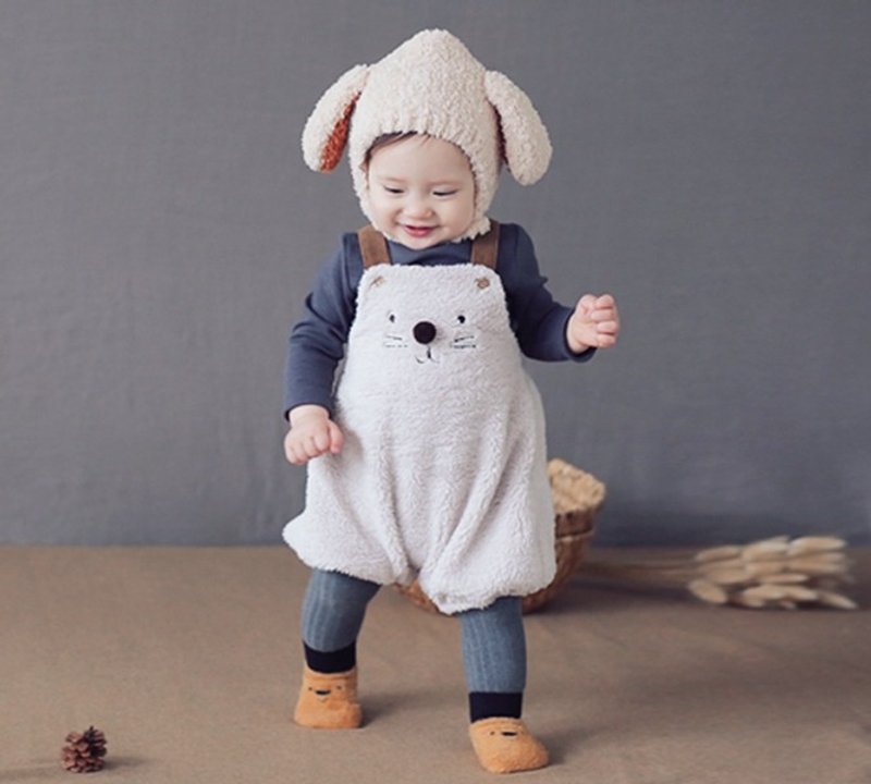 Happy Prince Nuvell软绵绵婴童吊带裤 韩国制 - 童装裤 - 聚酯纤维 灰色