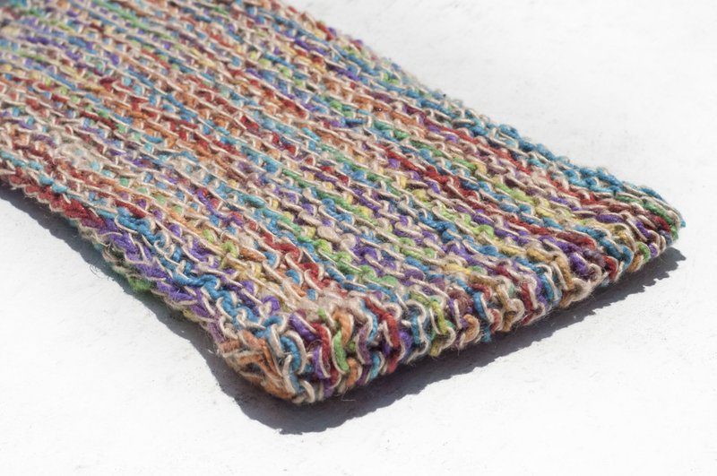 手工棉麻线编织发带/编织缤纷发带/钩织发饰/彩虹渐层发带-彩虹条 - 发带/发箍 - 棉．麻 多色