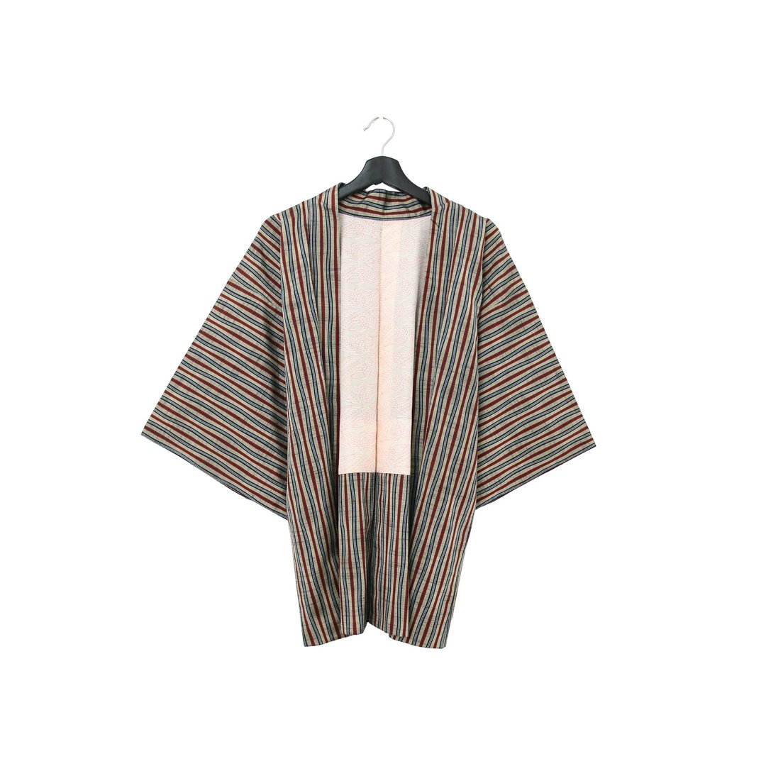 Back to Green-日本带回羽织 线条交织 /vintage kimono - 女装休闲/机能外套 - 丝．绢 
