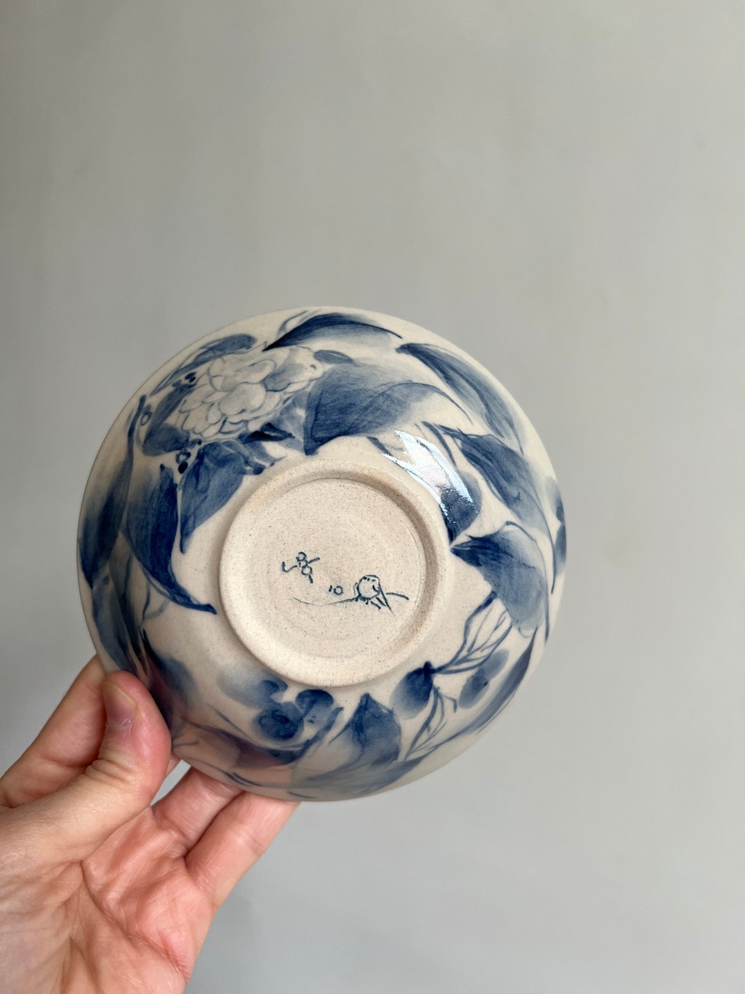 花絮之 似水游  手绘青花 12.9 cm - 碗 - 陶 