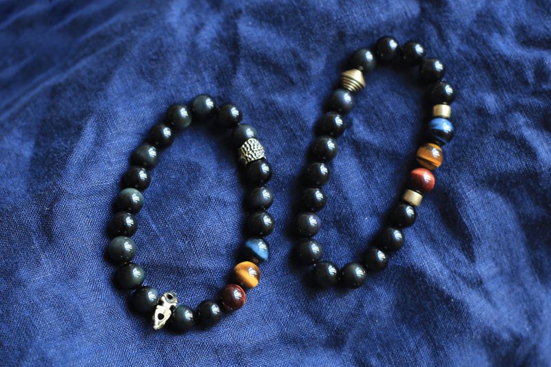 No.8-原創 &洞察 | 三色虎眼石 闪电光效 | 好运 - 手链/手环 - 半宝石 