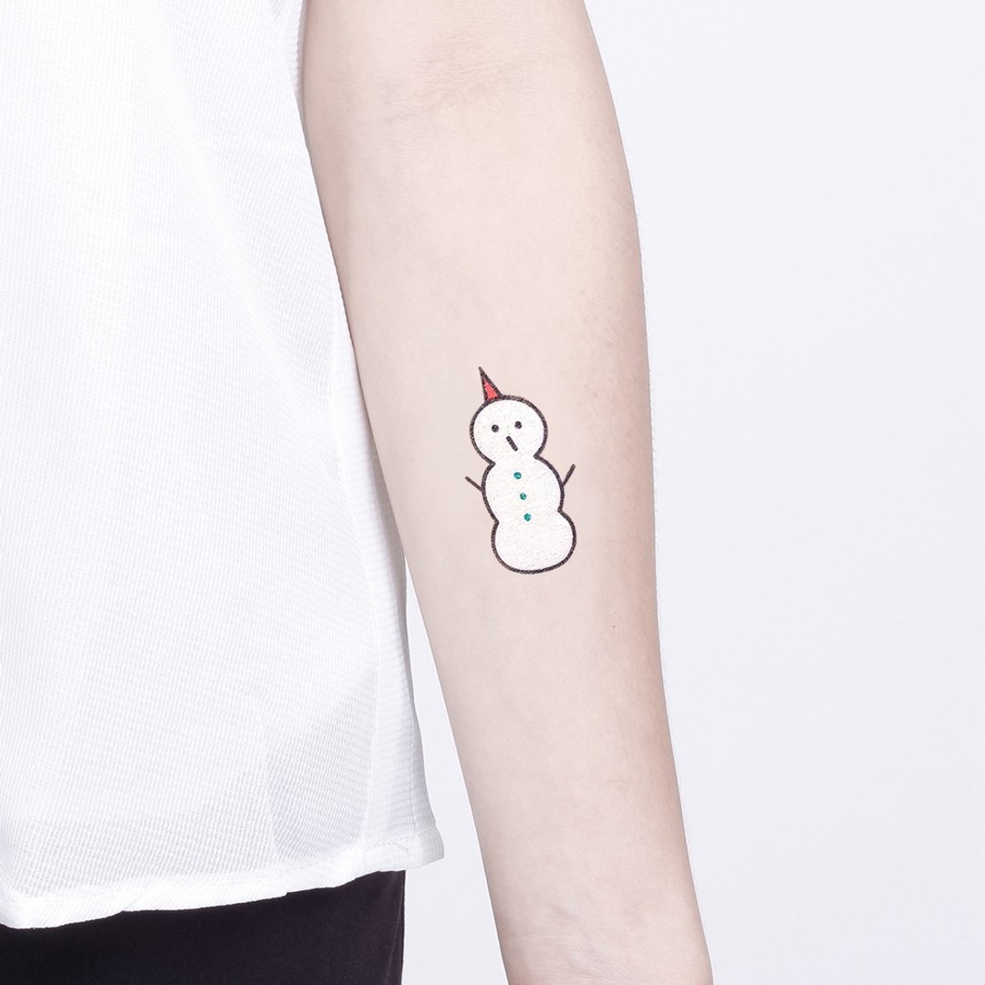 刺青纹身贴纸 - 圣诞雪人 Surprise Tattoos - 纹身贴 - 纸 白色
