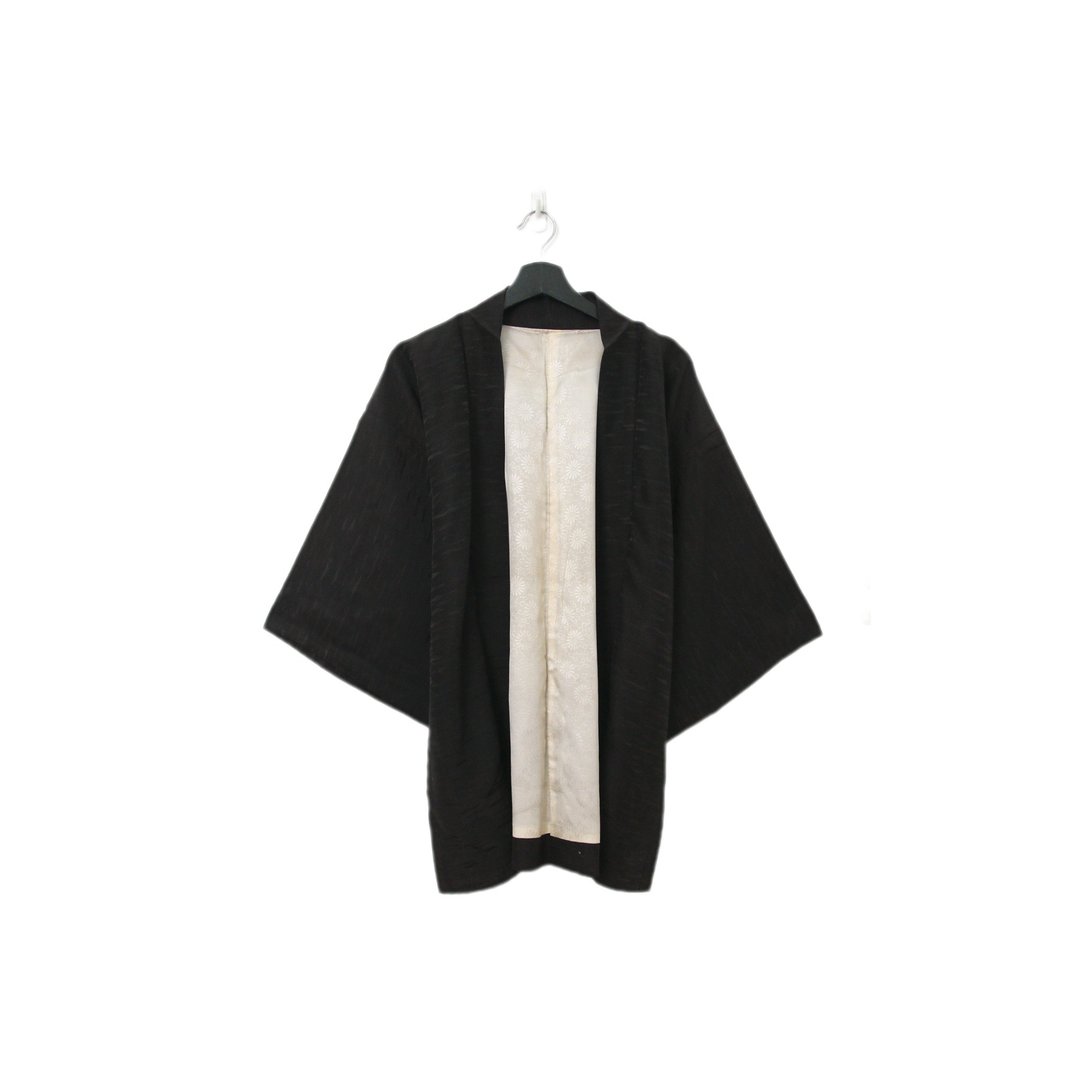 Back to Green-日本黑羽织 浮云 大红花 kk-02 /vintage kimono - 女装休闲/机能外套 - 丝．绢 