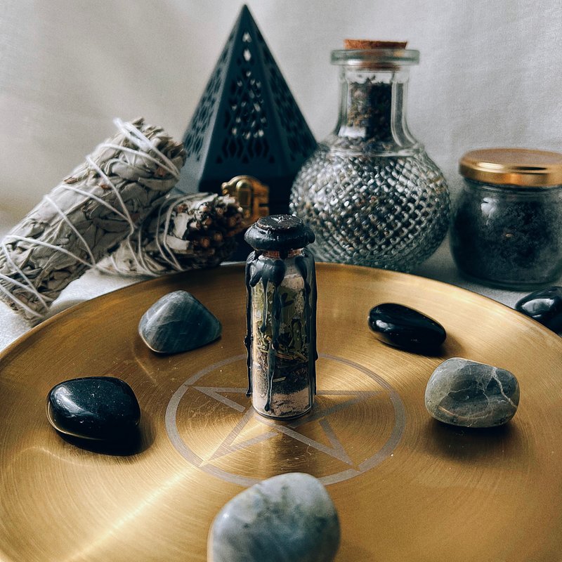 【小型家宅平安瓶】保护魔法瓶 | 卢恩符文 | 强大防卫屏障 - 摆饰 - 水晶 