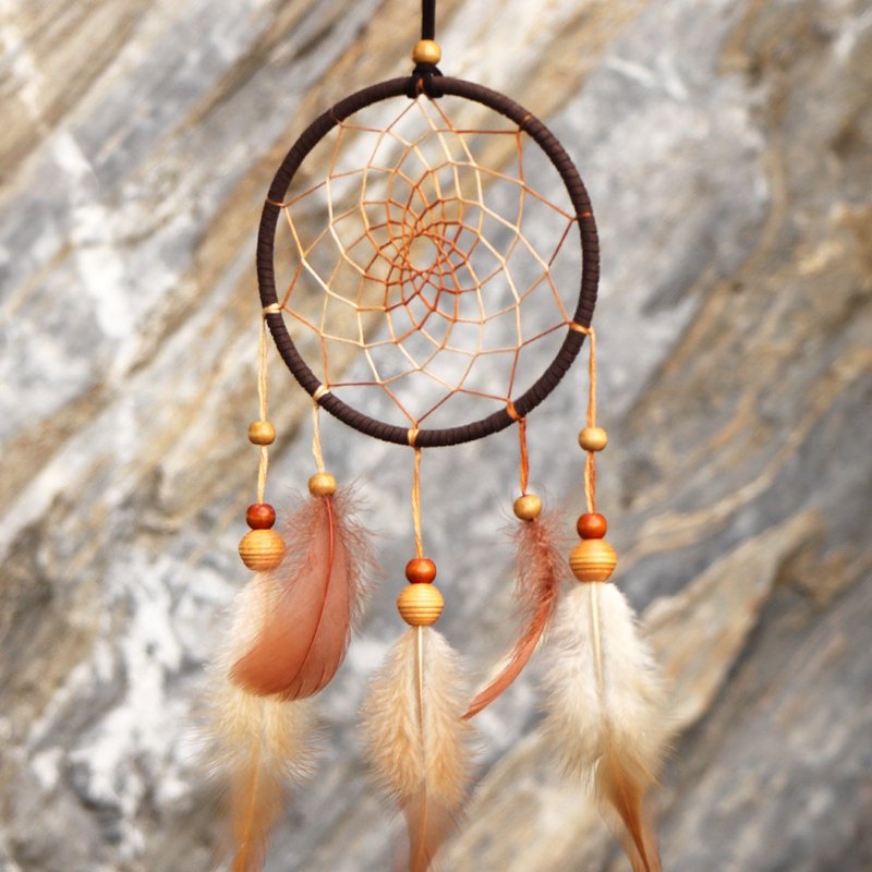 印地安民族风丨手工编织 渐层 捕梦网-焦糖咖啡色 - 摆饰 - 其他材质 咖啡色